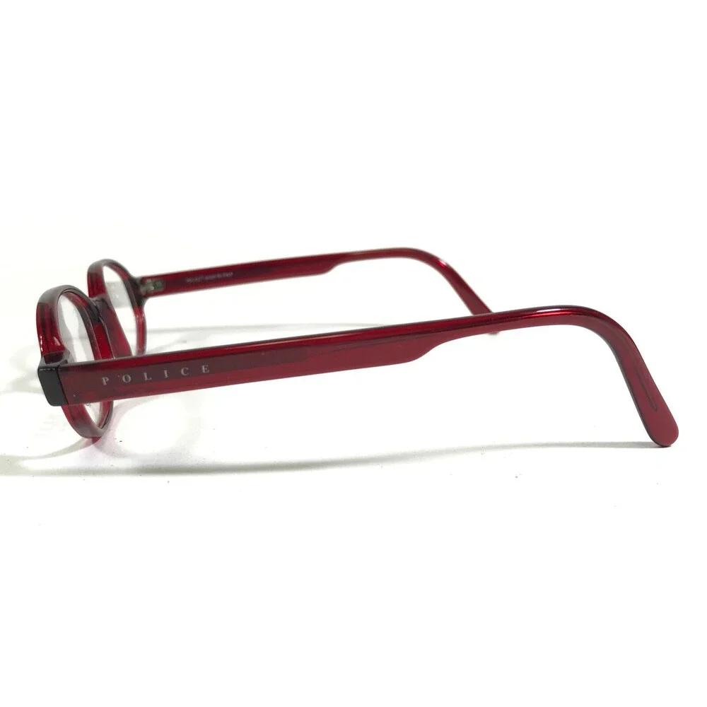 Police Eyeglasses Frames MOD.1234 COL. 848 Red Round Horn Rim Oval 46-20-125